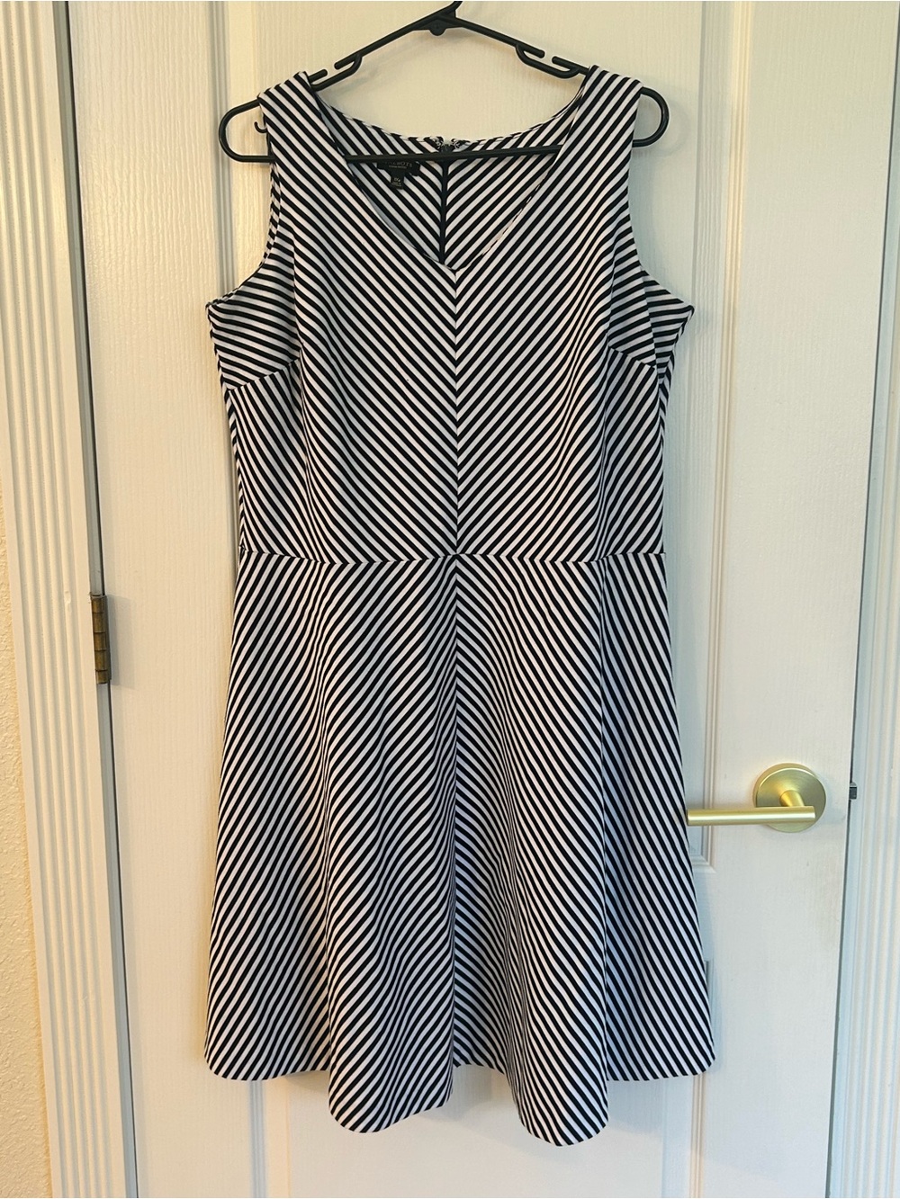 Black and white striped dress